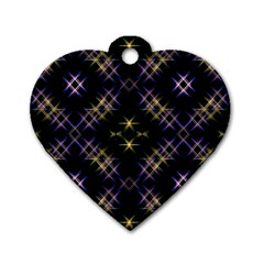 Seamless Background Abstract Vector Dog Tag Heart (One Side)