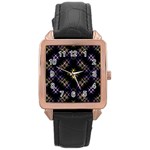 Seamless Background Abstract Vector Rose Gold Leather Watch  Front