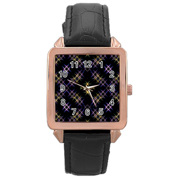 Seamless Background Abstract Vector Rose Gold Leather Watch 