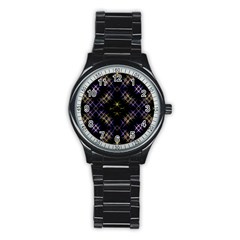 Seamless Background Abstract Vector Stainless Steel Round Watch by Simbadda