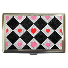 Diamonds Hearts Mosaic Pattern Cigarette Money Case by Simbadda