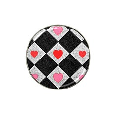 Diamonds Hearts Mosaic Pattern Hat Clip Ball Marker (10 Pack) by Simbadda