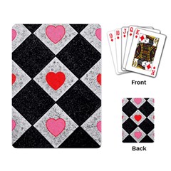 Diamonds Hearts Mosaic Pattern Playing Cards Single Design by Simbadda