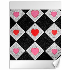 Diamonds Hearts Mosaic Pattern Canvas 36  X 48  by Simbadda