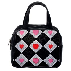 Diamonds Hearts Mosaic Pattern Classic Handbag (one Side) by Simbadda