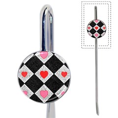 Diamonds Hearts Mosaic Pattern Book Mark by Simbadda