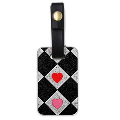 Diamonds Hearts Mosaic Pattern Luggage Tags (one Side)  by Simbadda