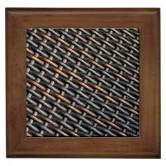 Rattan Wood Background Pattern Framed Tiles by Simbadda