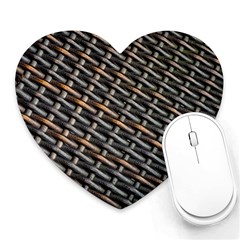 Rattan Wood Background Pattern Heart Mousepads by Simbadda