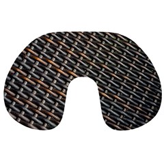 Rattan Wood Background Pattern Travel Neck Pillows by Simbadda