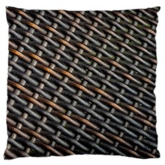 Rattan Wood Background Pattern Large Flano Cushion Case (one Side) by Simbadda