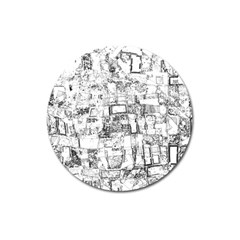 Black And White Background Wallpaper Pattern Magnet 3  (round) by Simbadda