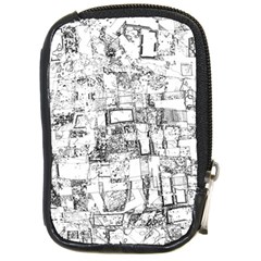 Black And White Background Wallpaper Pattern Compact Camera Leather Case