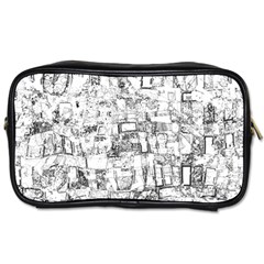 Black And White Background Wallpaper Pattern Toiletries Bag (one Side) by Simbadda