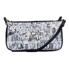 Black And White Background Wallpaper Pattern Shoulder Clutch Bag by Simbadda