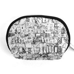 Black And White Background Wallpaper Pattern Accessory Pouch (medium) by Simbadda