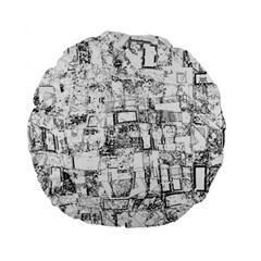 Black And White Background Wallpaper Pattern Standard 15  Premium Flano Round Cushions by Simbadda