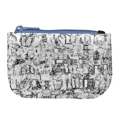 Black And White Background Wallpaper Pattern Large Coin Purse by Simbadda