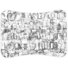 Black And White Background Wallpaper Pattern Velour Seat Head Rest Cushion by Simbadda