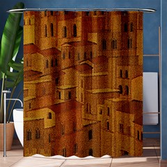 Roof Building Canvas Roofscape Shower Curtain 60  X 72  (medium)  by Simbadda