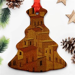 Roof Building Canvas Roofscape Ornament (christmas Tree)  by Simbadda