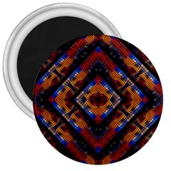 Kaleidoscope Art Pattern Ornament 3  Magnets