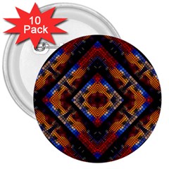 Kaleidoscope Art Pattern Ornament 3  Buttons (10 pack) 