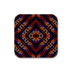 Kaleidoscope Art Pattern Ornament Rubber Square Coaster (4 pack) 