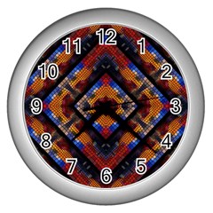 Kaleidoscope Art Pattern Ornament Wall Clock (Silver)