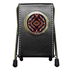 Kaleidoscope Art Pattern Ornament Pen Holder Desk Clock by Simbadda