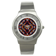 Kaleidoscope Art Pattern Ornament Stainless Steel Watch