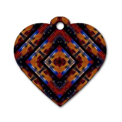 Kaleidoscope Art Pattern Ornament Dog Tag Heart (One Side)