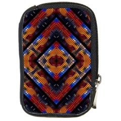 Kaleidoscope Art Pattern Ornament Compact Camera Leather Case by Simbadda