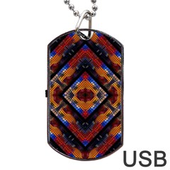 Kaleidoscope Art Pattern Ornament Dog Tag USB Flash (One Side)