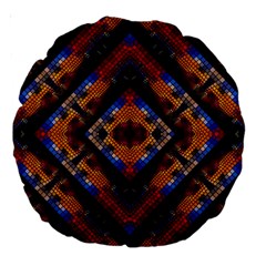 Kaleidoscope Art Pattern Ornament Large 18  Premium Round Cushions by Simbadda