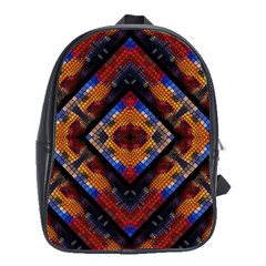 Kaleidoscope Art Pattern Ornament School Bag (XL)