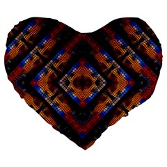 Kaleidoscope Art Pattern Ornament Large 19  Premium Heart Shape Cushions