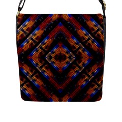 Kaleidoscope Art Pattern Ornament Flap Closure Messenger Bag (L)