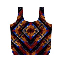 Kaleidoscope Art Pattern Ornament Full Print Recycle Bag (M)