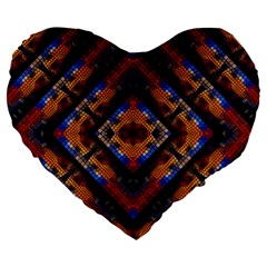 Kaleidoscope Art Pattern Ornament Large 19  Premium Flano Heart Shape Cushions