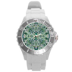 Pattern Design Pattern Geometry Round Plastic Sport Watch (L)