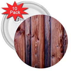 Wood Boards Wooden Wall Wall Boards 3  Buttons (10 Pack)  by Simbadda