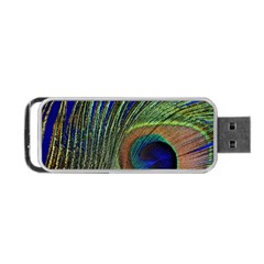 Peacock Feather Macro Peacock Bird Portable Usb Flash (two Sides) by Simbadda