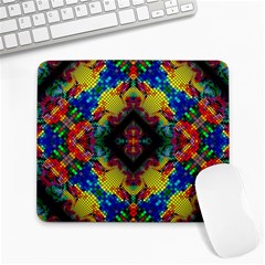 Kaleidoscope Art Pattern Ornament Large Mousepads by Simbadda