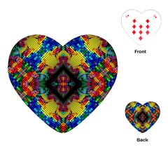 Kaleidoscope Art Pattern Ornament Playing Cards (heart) by Simbadda