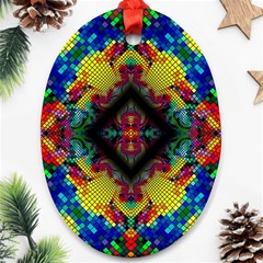 Kaleidoscope Art Pattern Ornament Oval Ornament (two Sides) by Simbadda