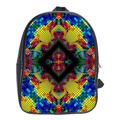 Kaleidoscope Art Pattern Ornament School Bag (xl) by Simbadda