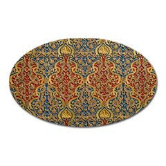 Wall Texture Pattern Carved Wood Oval Magnet by Simbadda