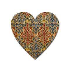 Wall Texture Pattern Carved Wood Heart Magnet by Simbadda