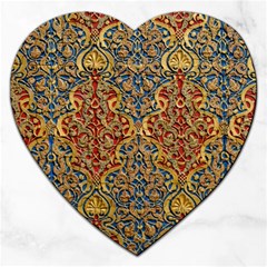 Wall Texture Pattern Carved Wood Jigsaw Puzzle (heart) by Simbadda